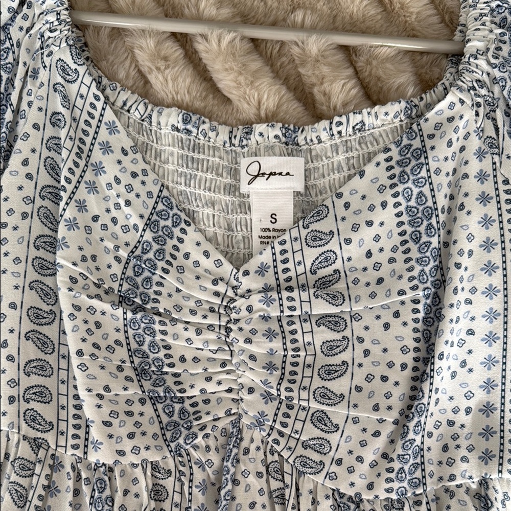 Women's Blue Patterned Top - Picture 2 of 4